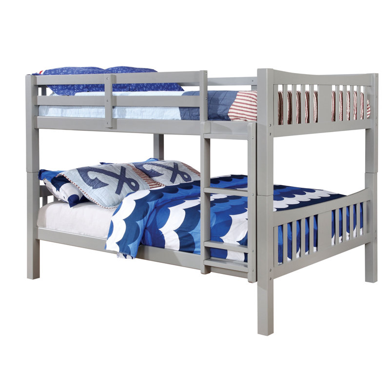 Aasu Kids Full Over Full Bunk Bed, Gray