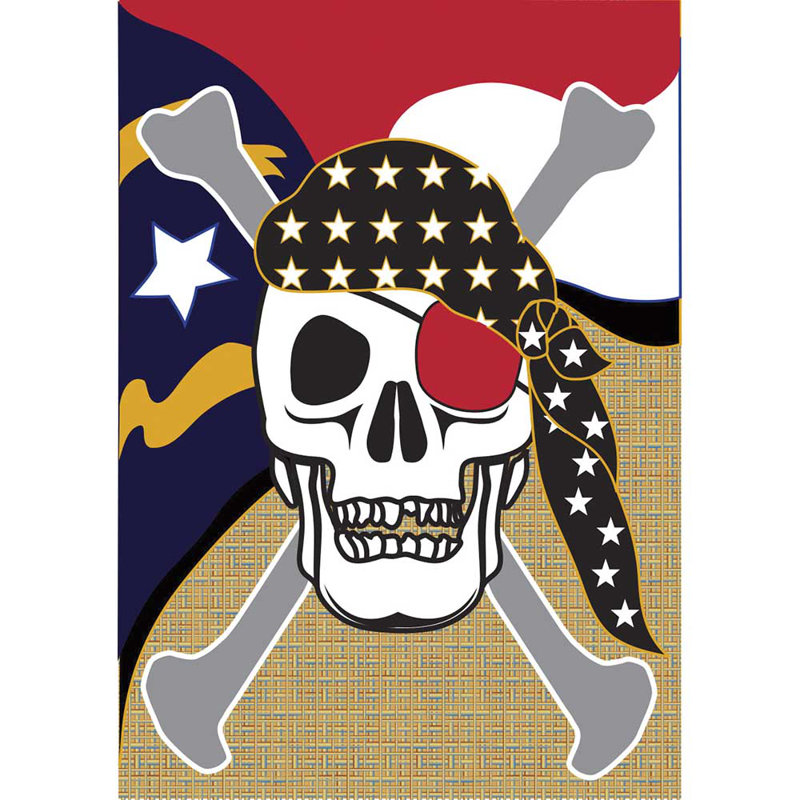 Drapeau de jardin en polyester à 3 faces Cappeletti NC Skull