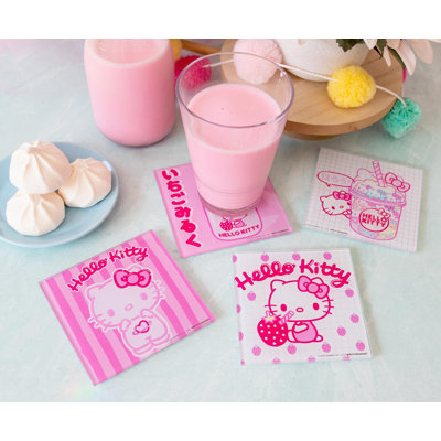 Glass Square 4 Piece Coaster Set