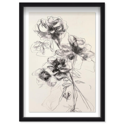 Oliver Gal Pencil Blossom I Floral & Botanical - Luxury Shadowbox Framed Wall Art