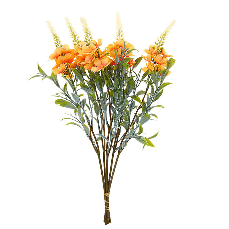 Bouquet de fleurs artificielles à 2 grappes de fleurs de cerisier - automne, automne, gerbera et marguerites - 5 pièces dans un paquet