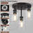 3-lights Semi Flush Mount Ceiling Light Fixtures with Transparent Glass Shade-116226269
