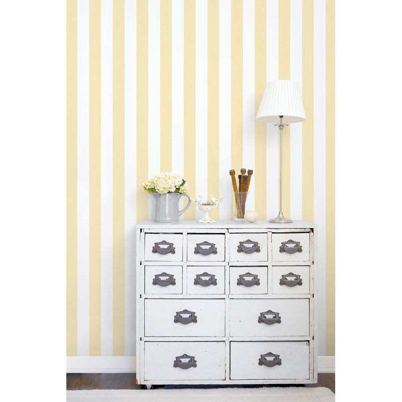 Angelo 10m x 53cm Matte Wallpaper Roll, Yellow/White