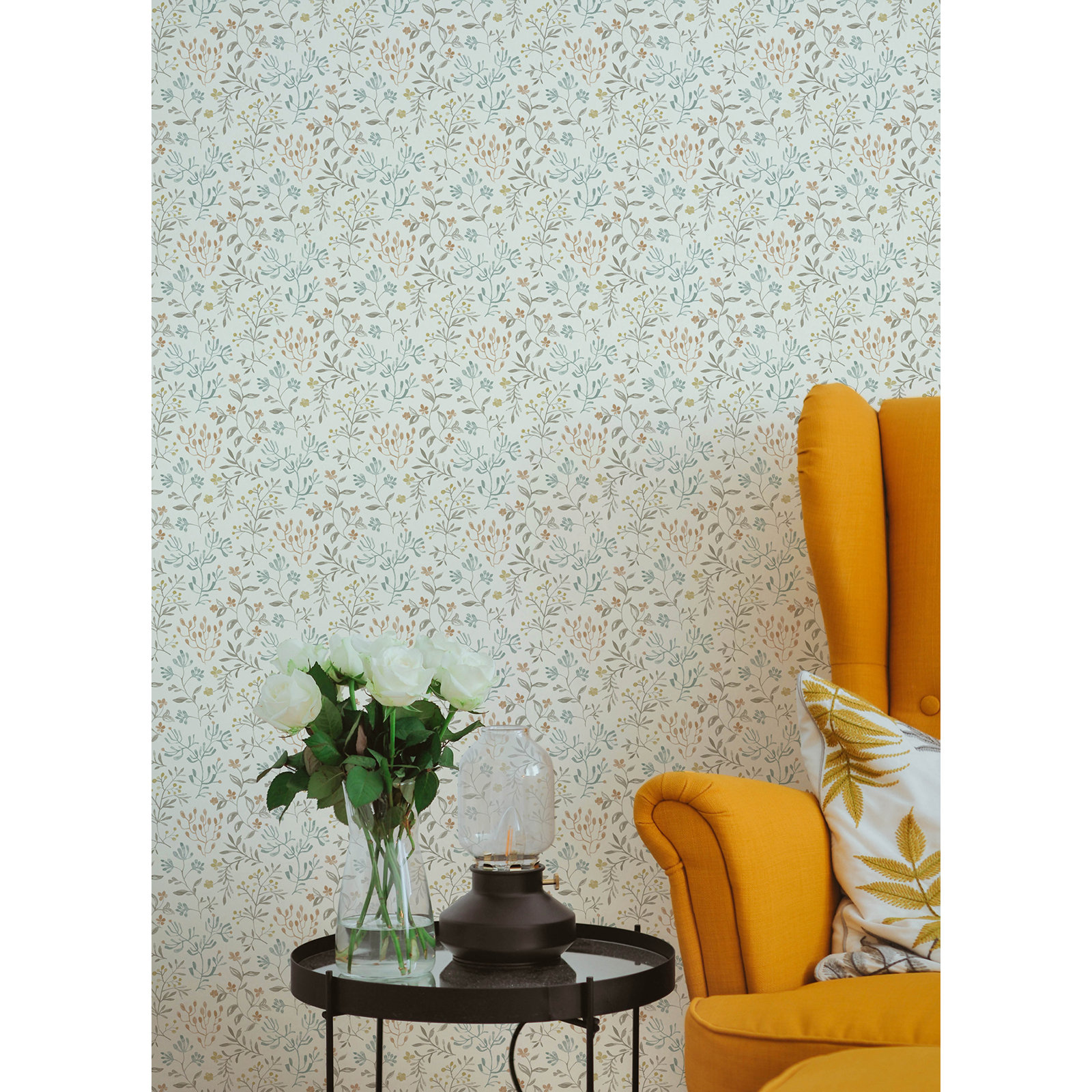 Siren Prepasted Floral Wallpaper, Multicolor