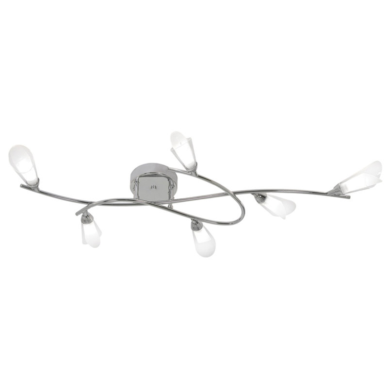 Sare Glass Semi Flush Mount, Chrome