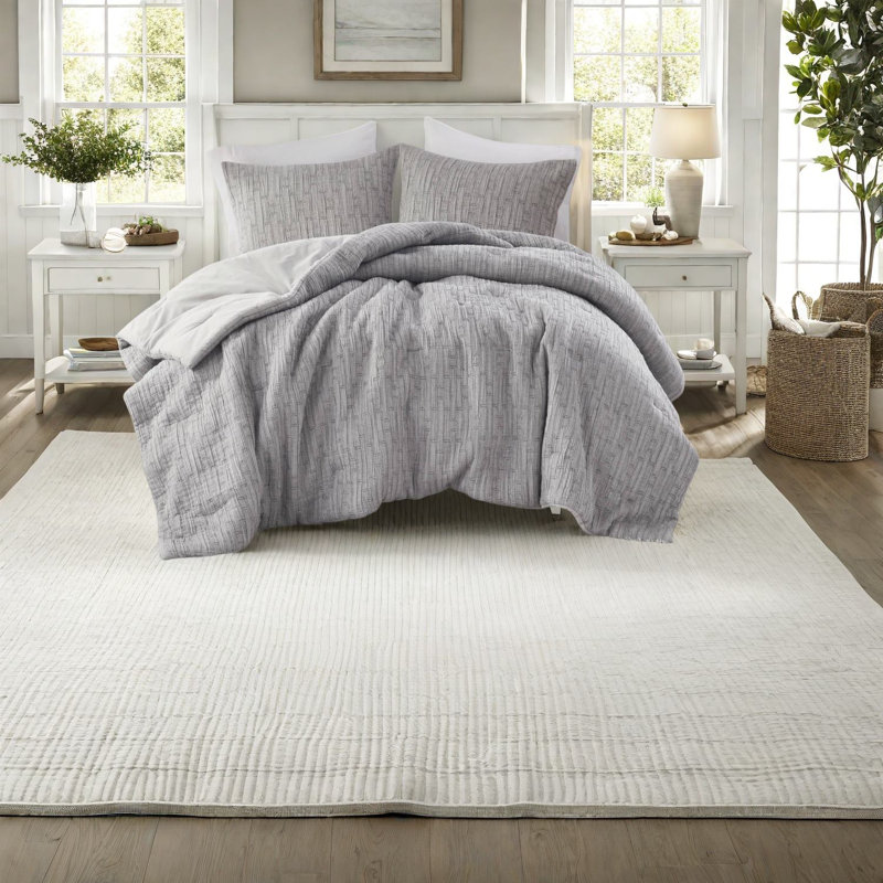 Premium Cotton-polyester Bedding Sets, Oversized Design For Modern Bedroom