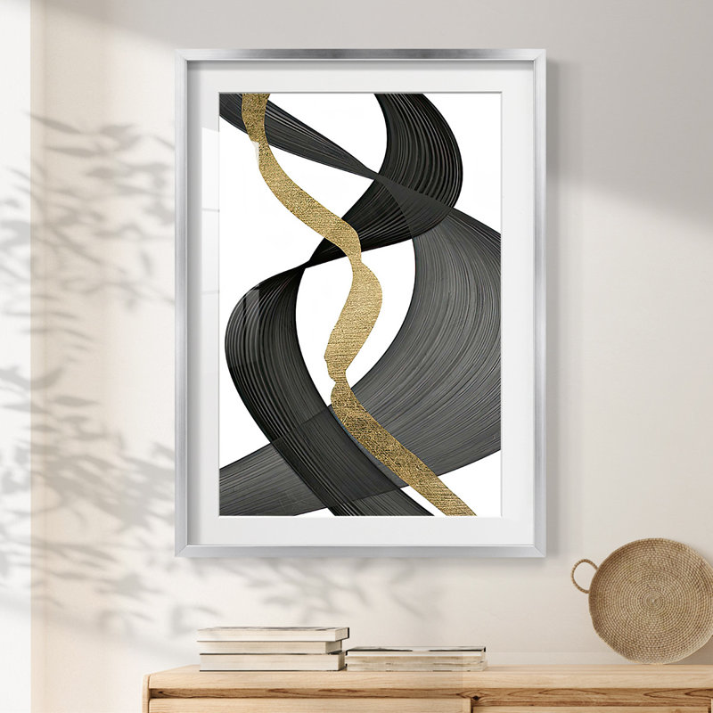 Inner Flow II - Impression encadrée, H 25,5 po x l 17,5 po, Argent argent