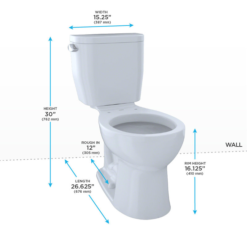 Entrada 1.28 GPF (Water Efficient) Round Two- Piece Toilet (Seat Included)