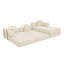 Canapé modulaire modulaire avec méridienne en L, canapé désossé, siège profond, canapé-lit rabattable, dossier amovible, aucun assemblage requis-128896471