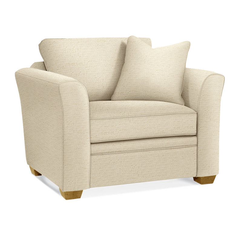 Bridgeport Upholstered Armchair, Honey Finish, Ivory Crypton Performance; 0886-91