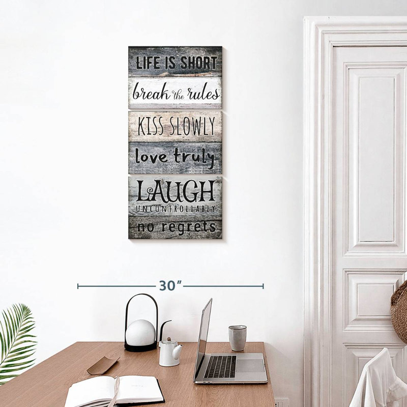 Life Is Short, typographie, H 32 po x l 15 po