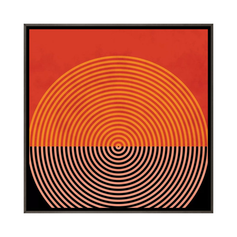 «Lines and Shapes I» par Ana Rut Bré - impression d'art graphique, H 26 po x l 26 po x P 1,5 po, Toile avec cadre gris