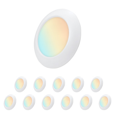 12 Pack 6 Inch LED Disk Lights,Dimmable Flush Mount Ceiling Lights, 5CCT, 90CRI, Low Profile Surface Mount Ceiling Lights for Bathroom,Bedroom