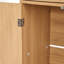 Armoire de rangement en bois avec portes en rotin avec 2 tiroirs et tablettes réglables-133568531