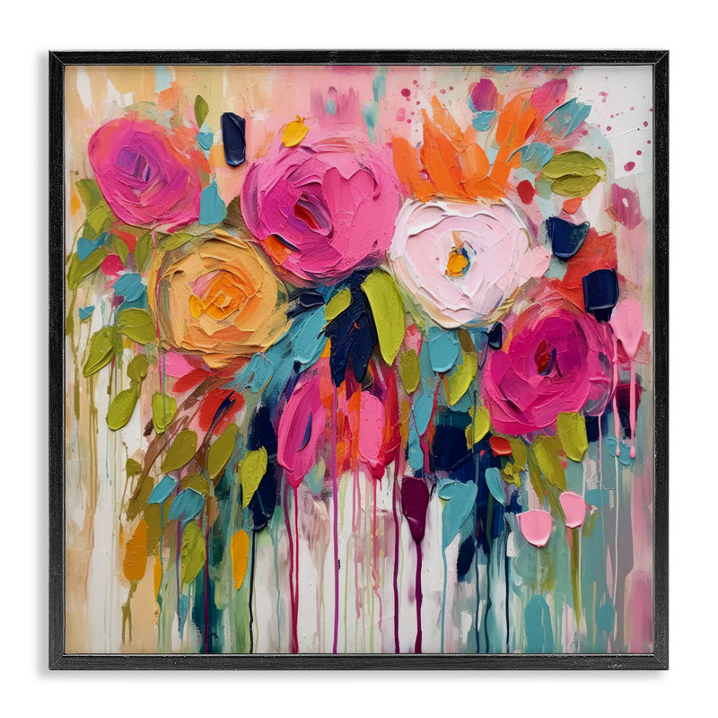 Urban Paint Bouquet Black Framed Giclee Art by Irena Orlov , Midnight Black Framed Giclee, 17'' H x 17'' W