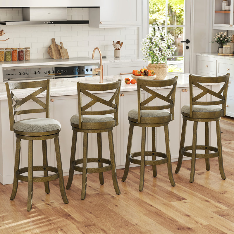 Tabourets de bar pivotants August Grove® gris, 4, Tabouret de bar (hauteur du siège de 30,5 po)