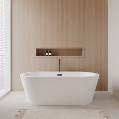 Mermaid 71'' x 33.5'' Soaking Acrylic Bathtub with Faucet