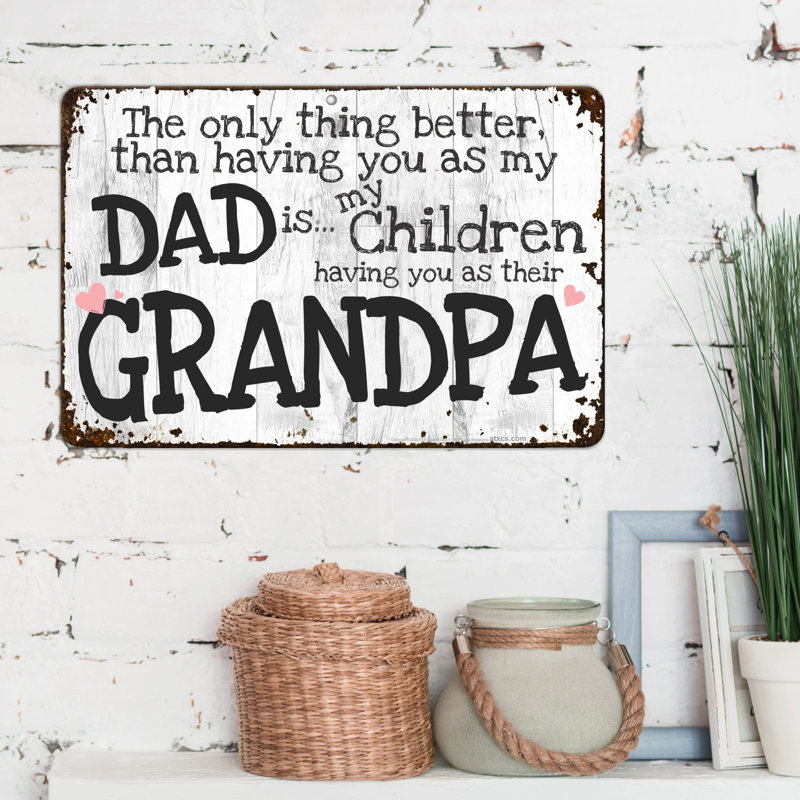 Modern Rectangular Aluminum Dad and Grandpa Sign