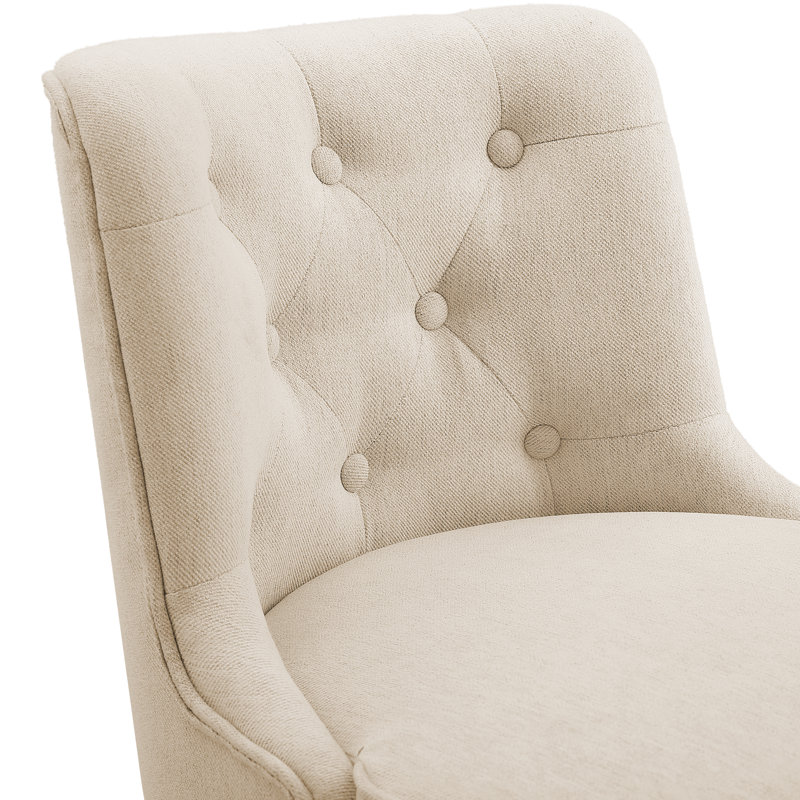 Tabouret de comptoir pivotant de 25,98 po Bianny, Lin / mélange de lin