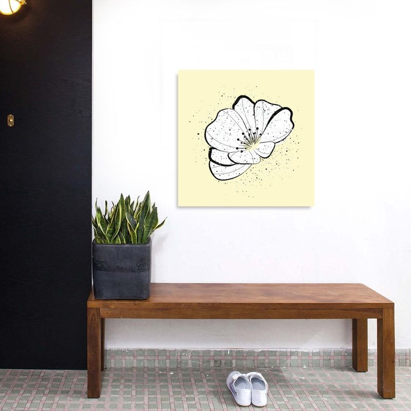 Modern Splatter Flower Abstract Contemporary Elegant Flower Nature Wall Art Print, 81.28cm H x 81.28cm W