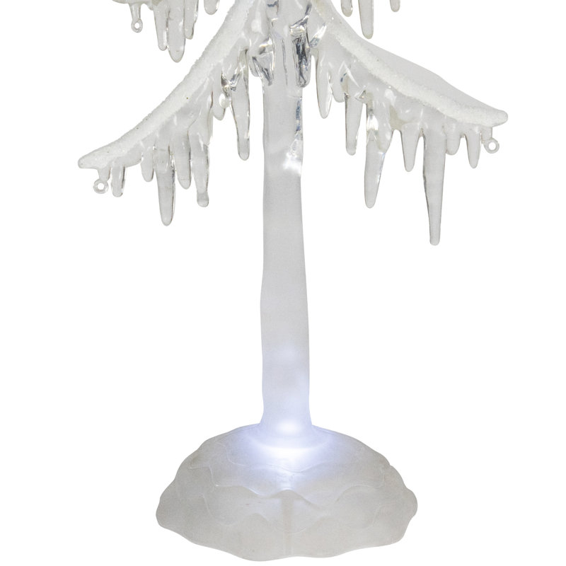 LED Lighted Acrylic Icicle Tree Christmas Decoration, 18" H x 6" W 3" D