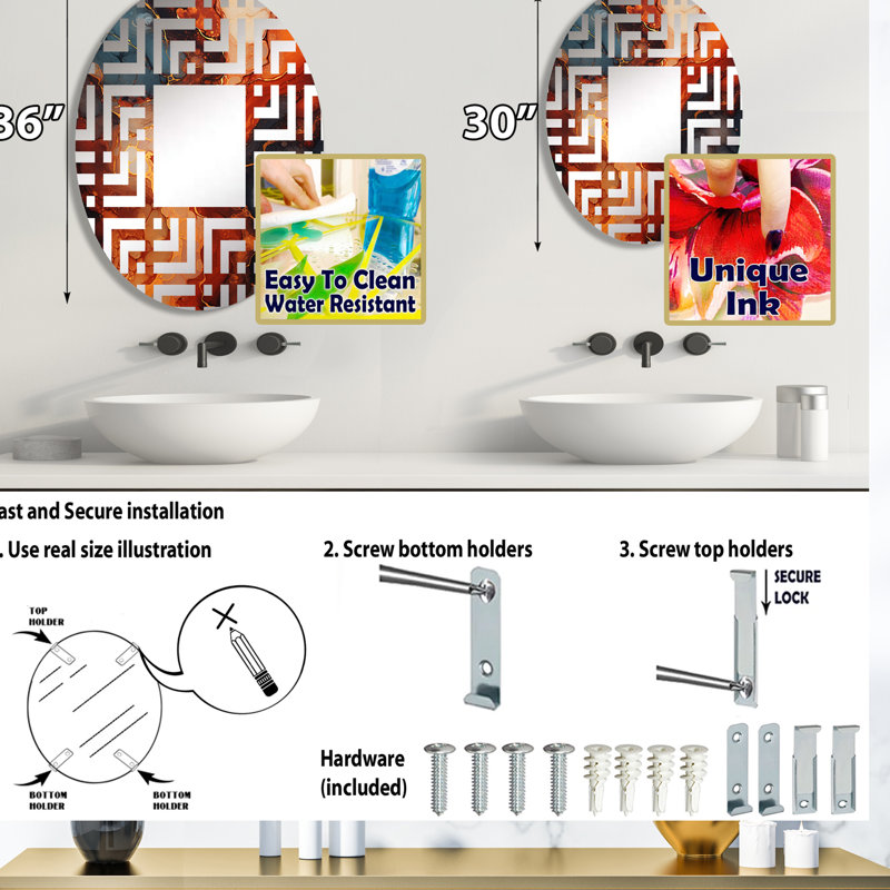 Bindman Oval Mirror, 35,4 po x 23,6 po