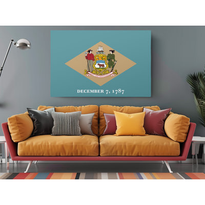 «Delaware State Flag USA Flags», photographie sur toile tendue