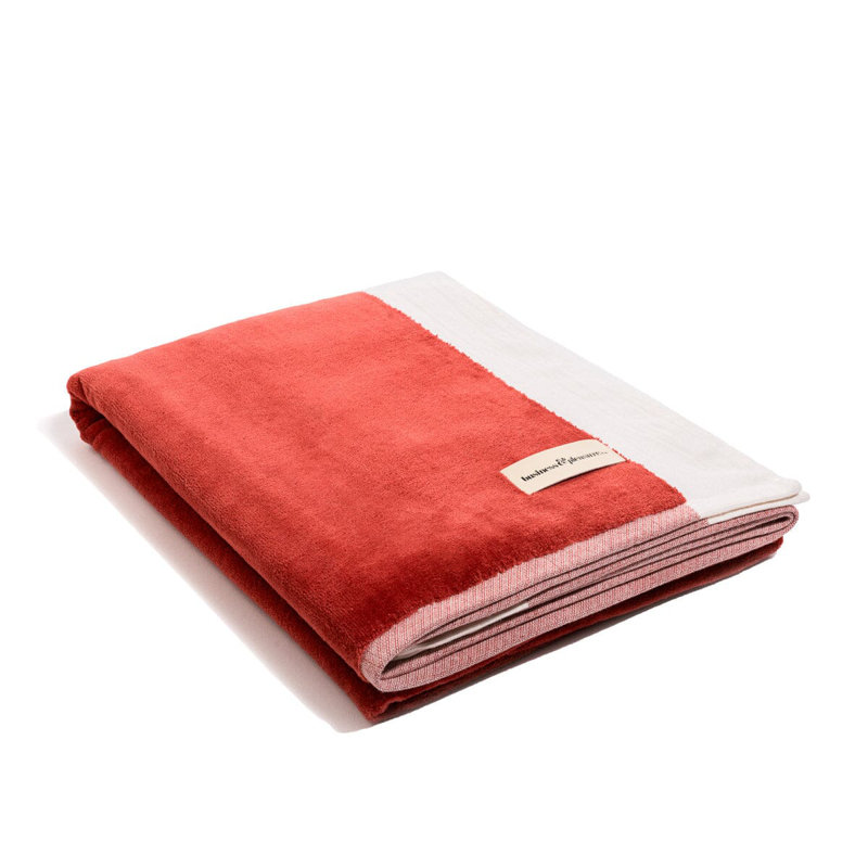 La serviette de plage, Rouge / Blanc