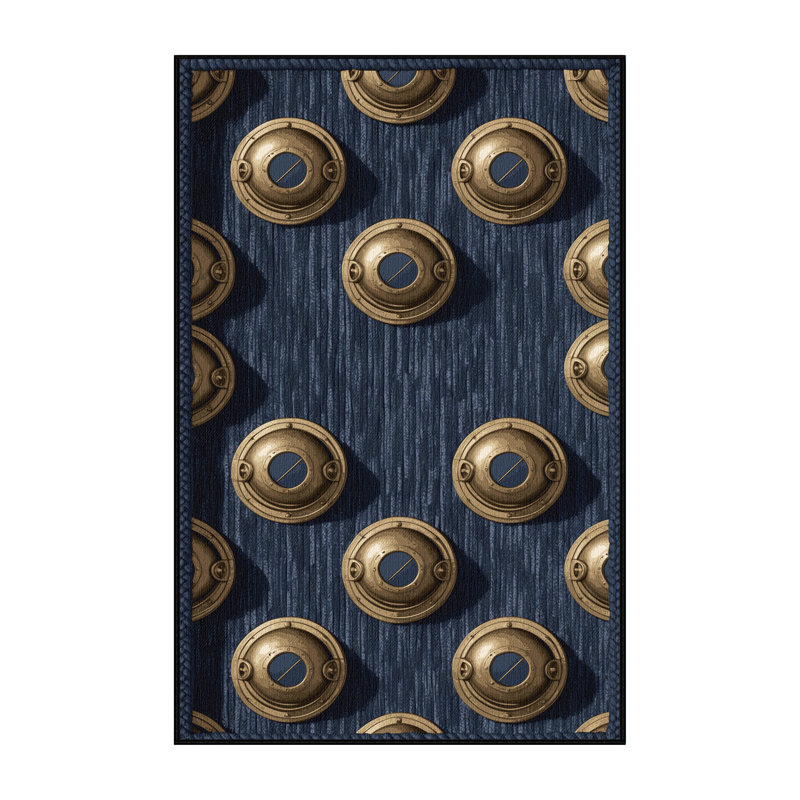 Washable Diving helmets Nautical Area Rug, Rectangle 7' x 10'