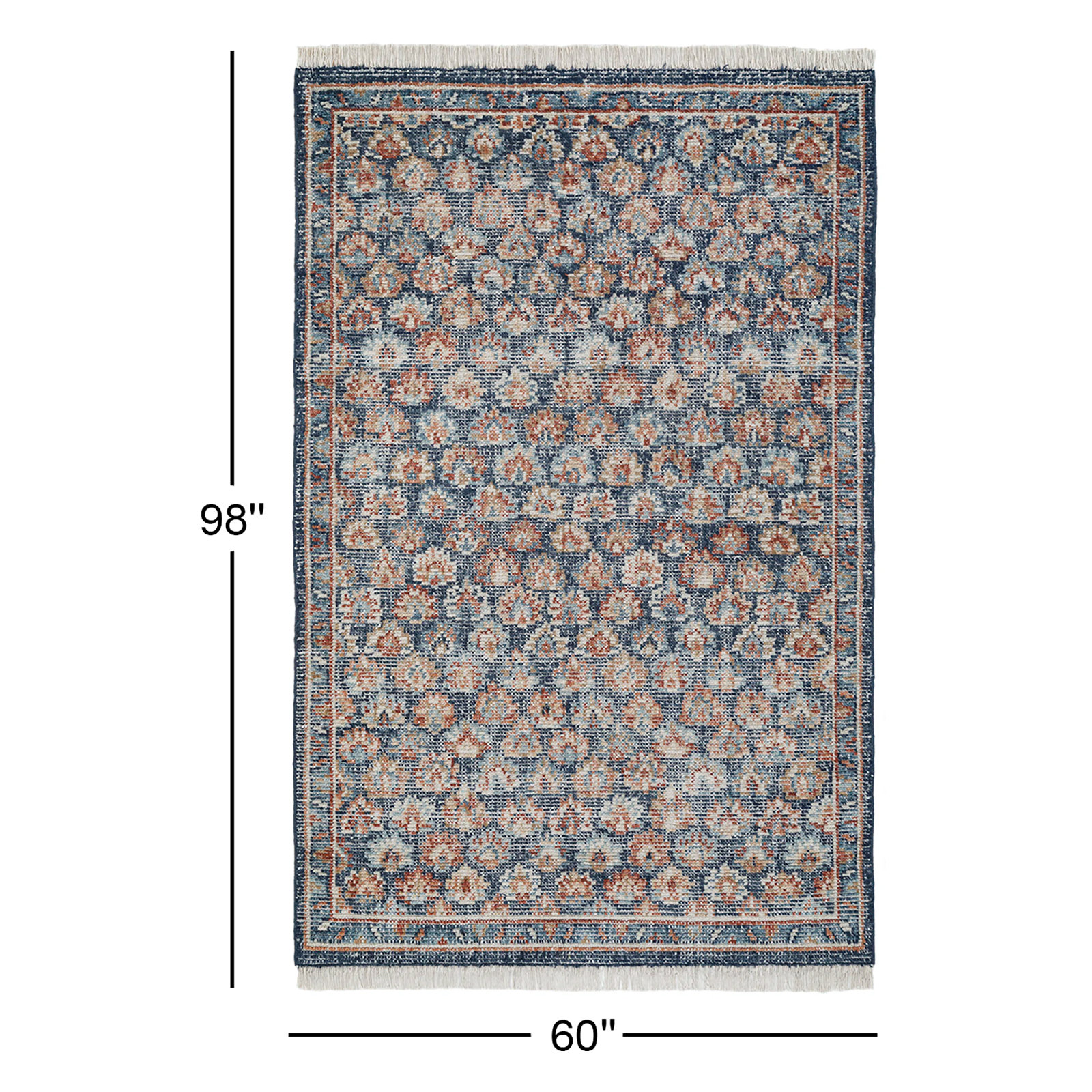 Maeve Hand-Knotted Floral Wool Rug, Rectangle 5' x 8'