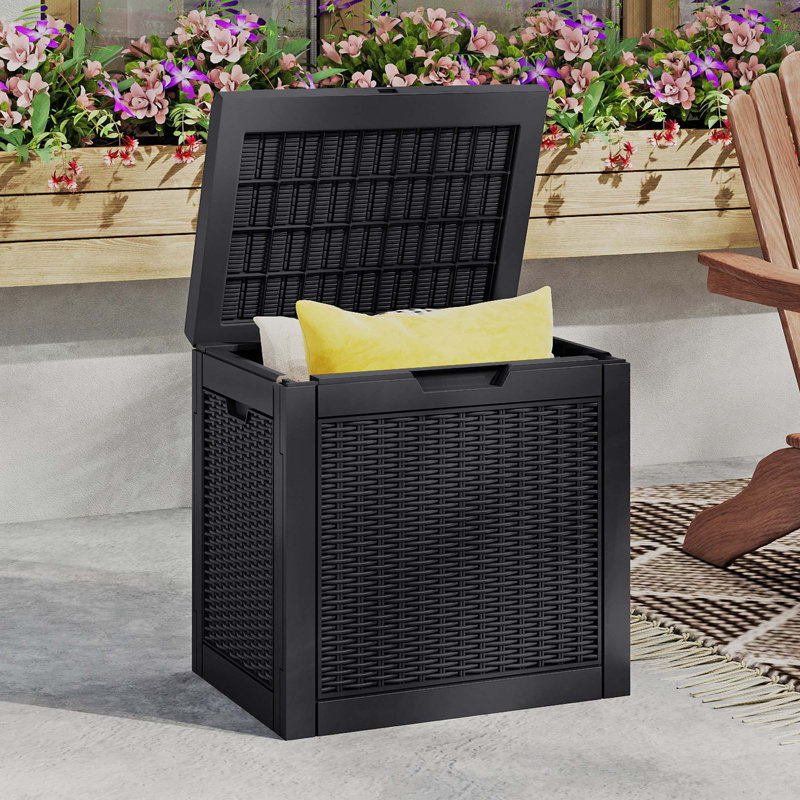 Boîte de rangement verrouillable en résine résistante à l'eau de 22 po x 32 gallons