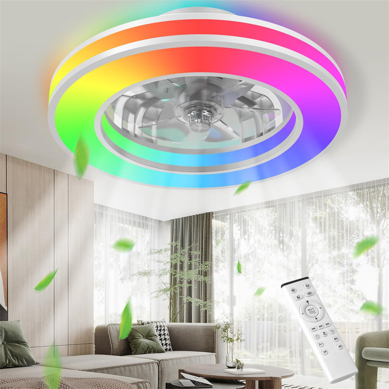 Ceiling Fan with LED Lights, Clear