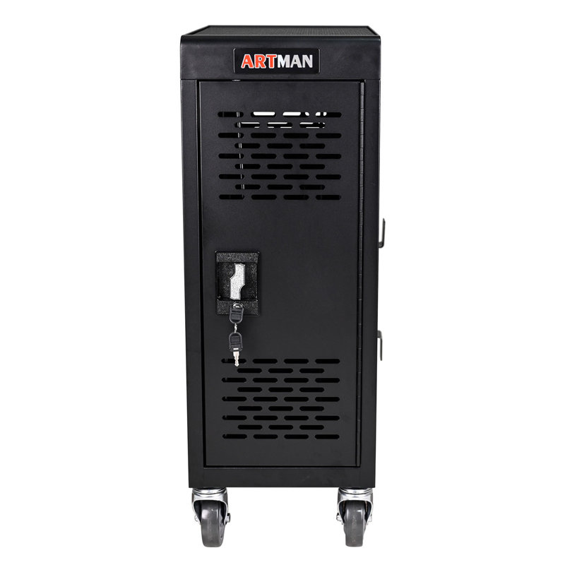 Armoire de chargement verrouillable à 16 compartiments, Noir, noir, noir, noir