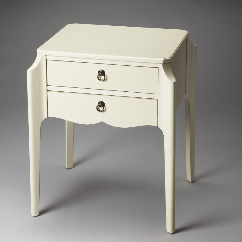 Orofino End Table with Storage, Smooth White
