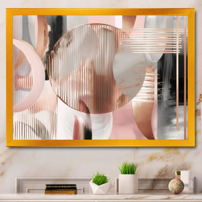 Rayures et lignes roses, art moderne IV - formes abstraites, décoration murale transitionnelle