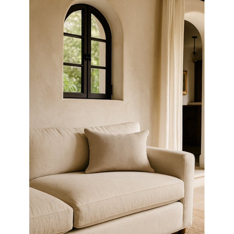 So Soft Linen Linen Throw Pillow, 22"H x 22"W, Down Blend, Warm Beige