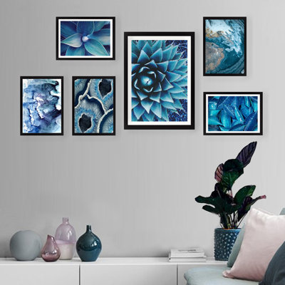 Superbe ensemble d'art mural décoratif en panneau de fibres à densité moyenne (6 pièces), design moderne | 100% panneau de fibres à densité moyenne, épaisseur: 0,8 pouce | Comprend 5 pièces: 9,4 po x 11,4 po et 1 pièce: 9,4 po x 17,3 po | Cadres en plastique durable, parfaits pour la décoration intérieure et les espaces de bureau