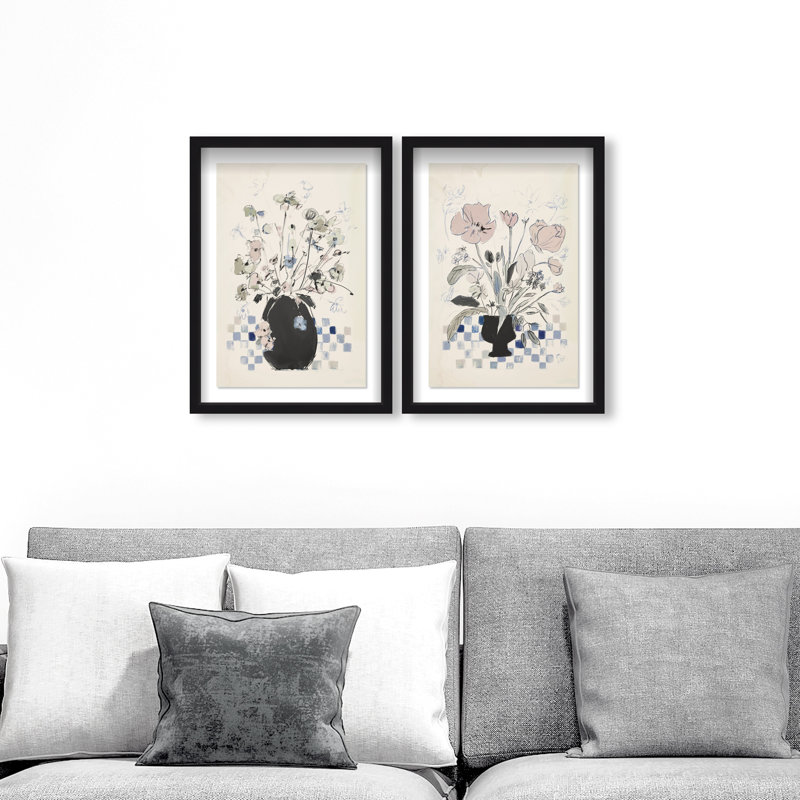 Modern Bloom Set Set by Oliver Gal, 17.5"H x 25.5"W, Black Shadowbox