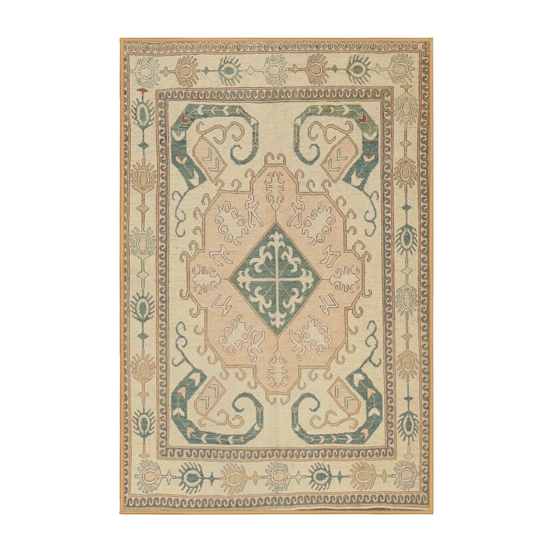 Tapis beige Southwestern, Rectangle 7 pi x 10 pi