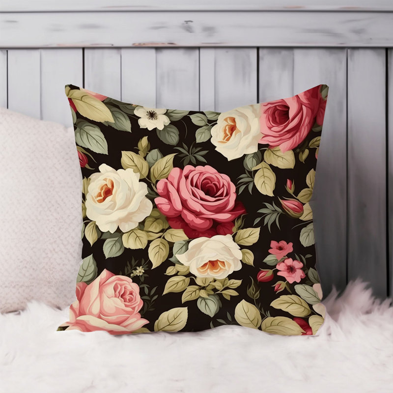  Floral Pillow Cover, 20"H x 20"W