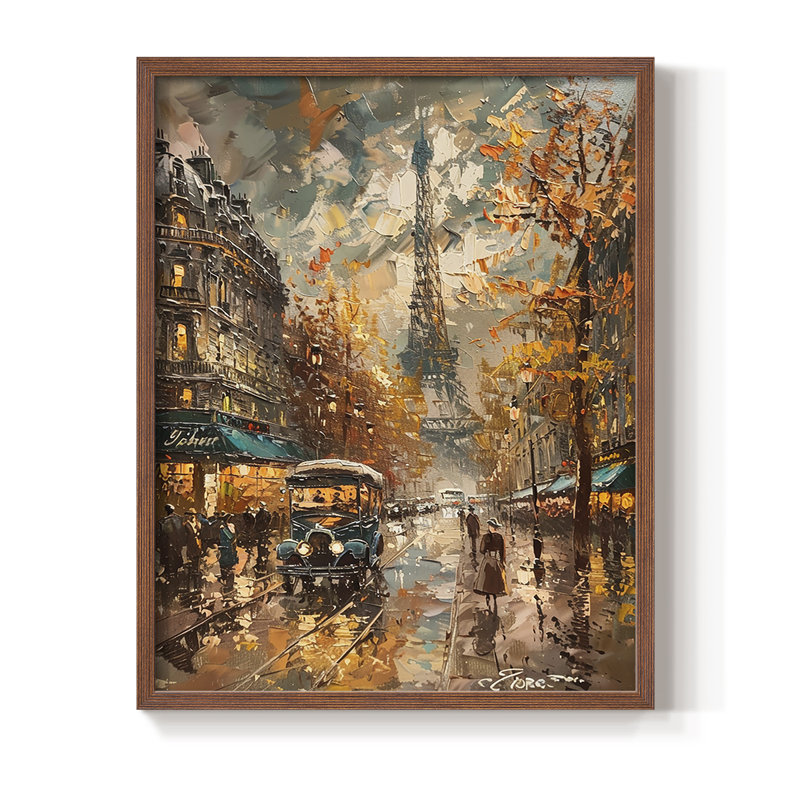 LANDSCAPES Series CCCLVII Framed Print - Solid Wood, 11" H x 9" W, Walnut