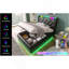 Lit simple tapissier simple, fonction DEL à 360 degrés, boutons / applications / télécommande, lit de rangement hydraulique avec chargement USB Type-C, noir (sans matelas)-570860324