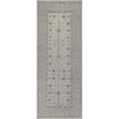 One-of-a-Kind 6'10" X 17'7" New Age Runner Wool Area Rug in