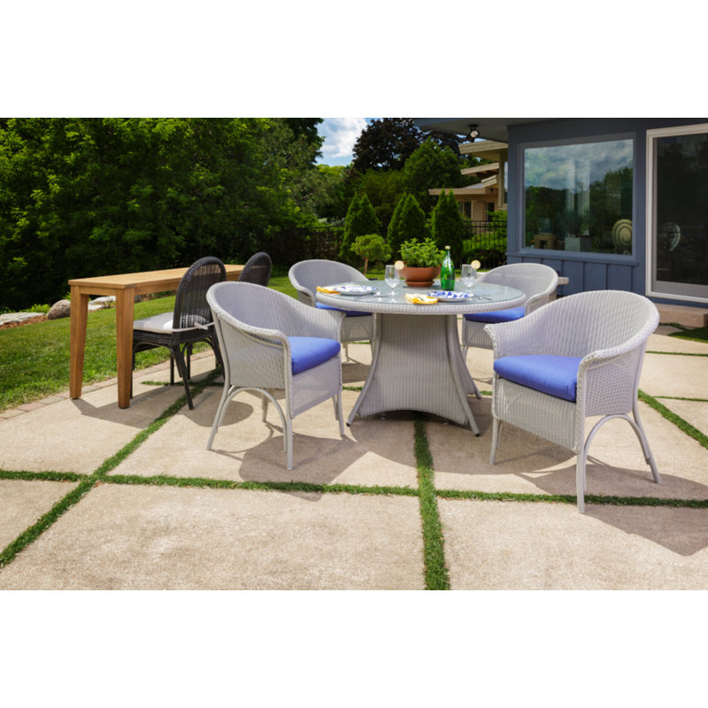 Universal Loom Accessories Outdoor Dining Armchair, Canvas Natural, Hickory