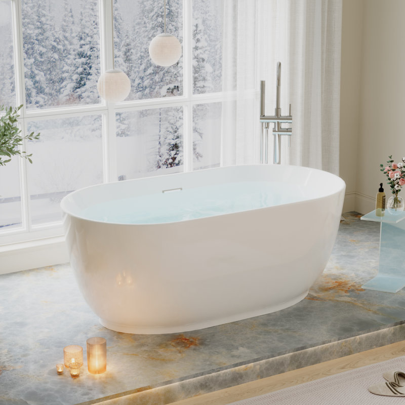 59'' x 31.5'' Freestanding Acrylic Bathtub