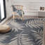 Tapis intérieur / extérieur bleu / gris / ivoire à motif floral Dowd-788062016