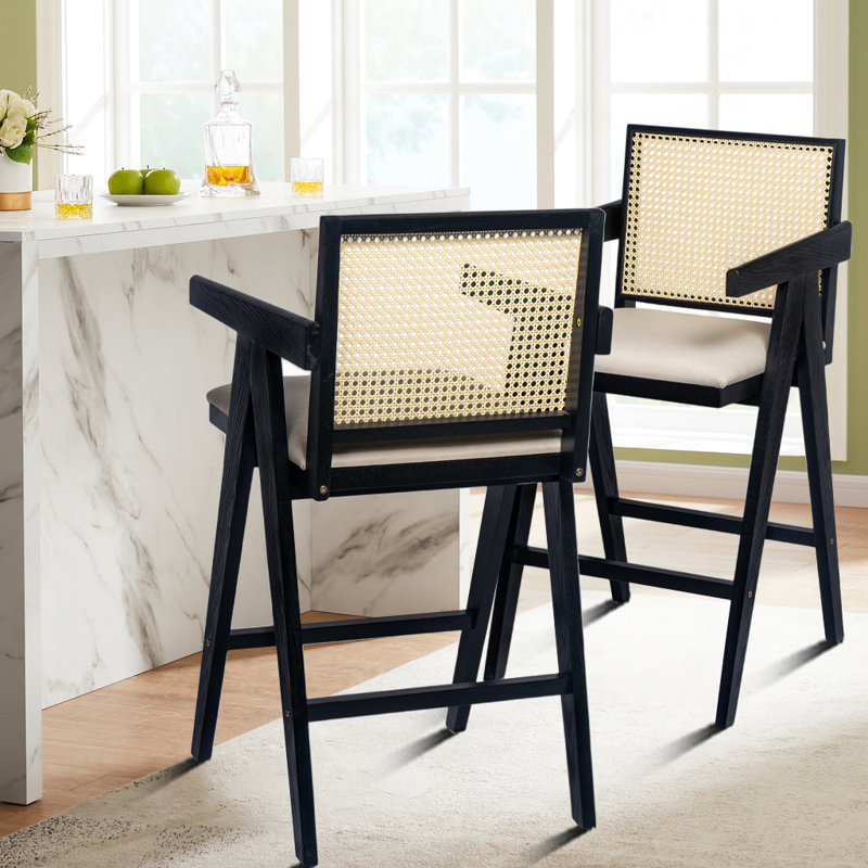 Ensemble de 2 chaises de salle à manger Mid-Century, Noir