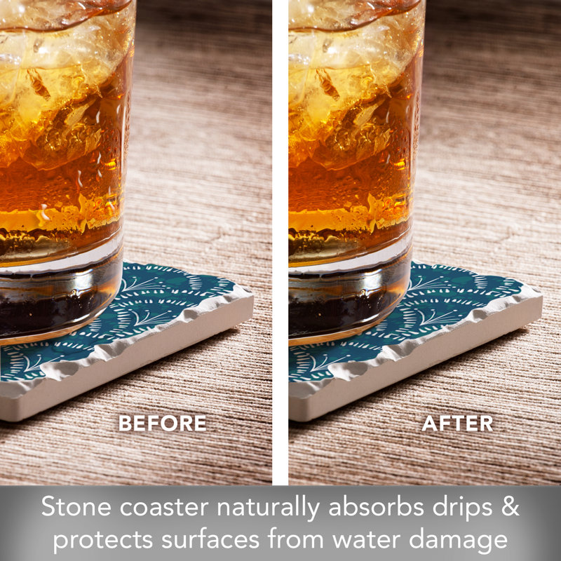 Shell Sketch Single Tumbled Tile Coaster
