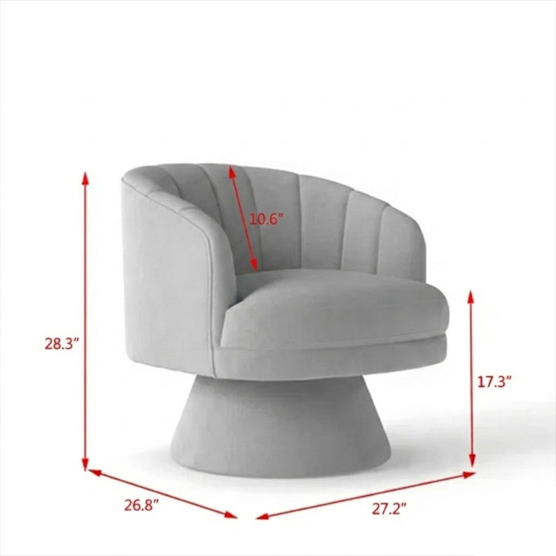 Murrow Velvet Swivel Barrel Chair(Set of 2), Red