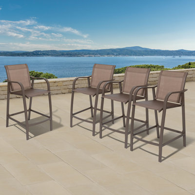 Tabouret de bar d'extérieur en aluminium 27,5 po Aoun
